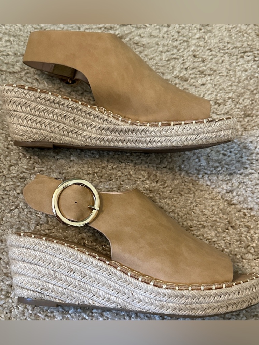 Catherine Tan Open Toe Espadrilles Wedges Wolmen's Sz 8.5